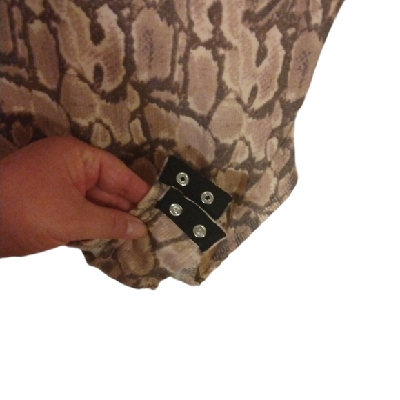 Sexy Bodysuit Rue 21 Snake Skin Print w. Golden Attached Chain to Open Back S - Picture 5 of 10